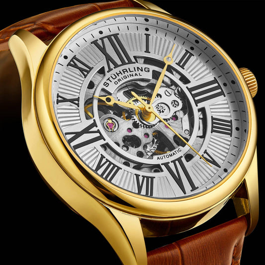 Stuhrling Original Atrium 3942 Men's Automatic Skeleton Watch, 42mm, Style GB6AX