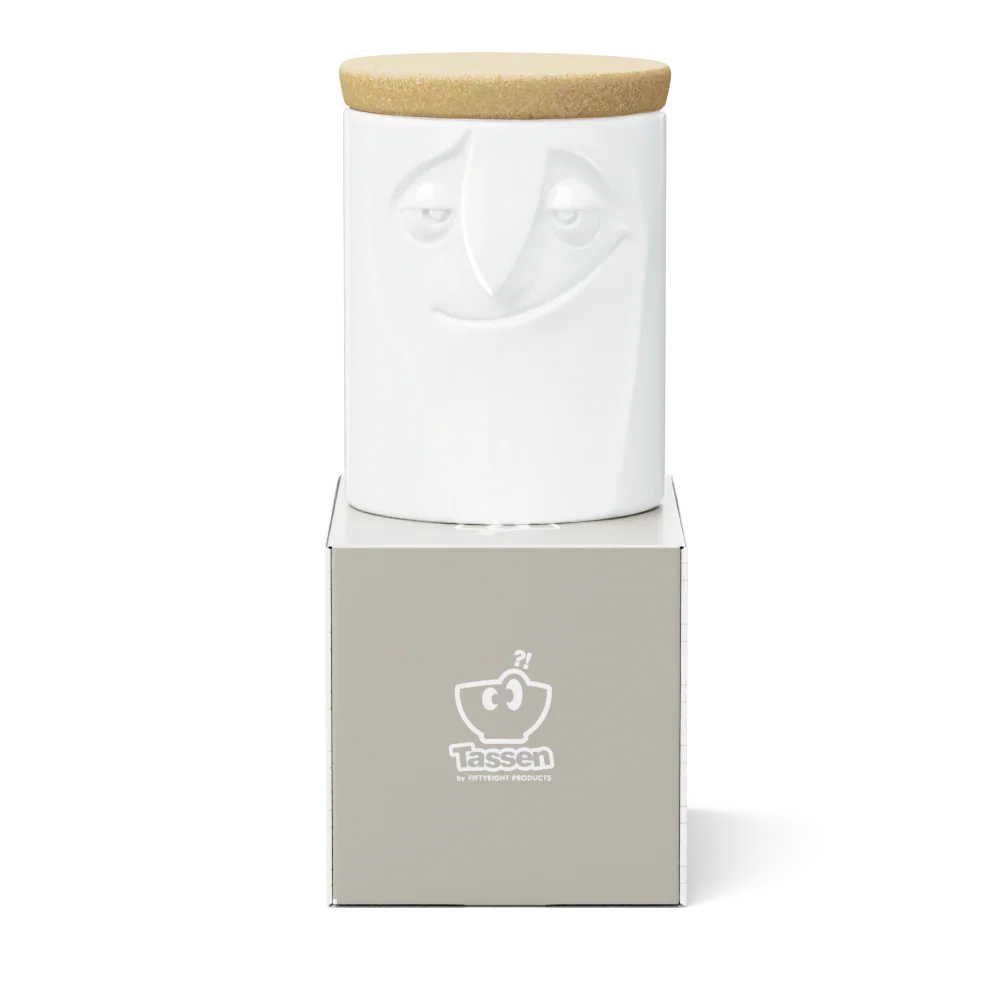 TASSEN Charming Face Porcelain Storage Jar – 57 oz