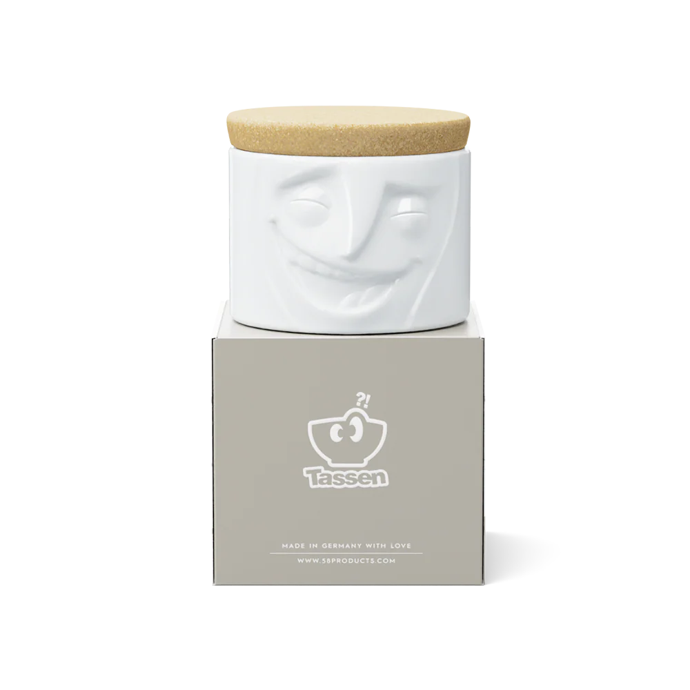 TASSEN Cheerful Face Porcelain Storage Jar – 30 oz