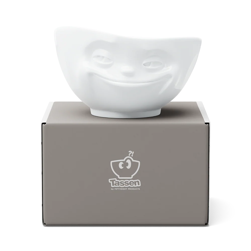 TASSEN Grinning Face Porcelain Bowl – 16 oz
