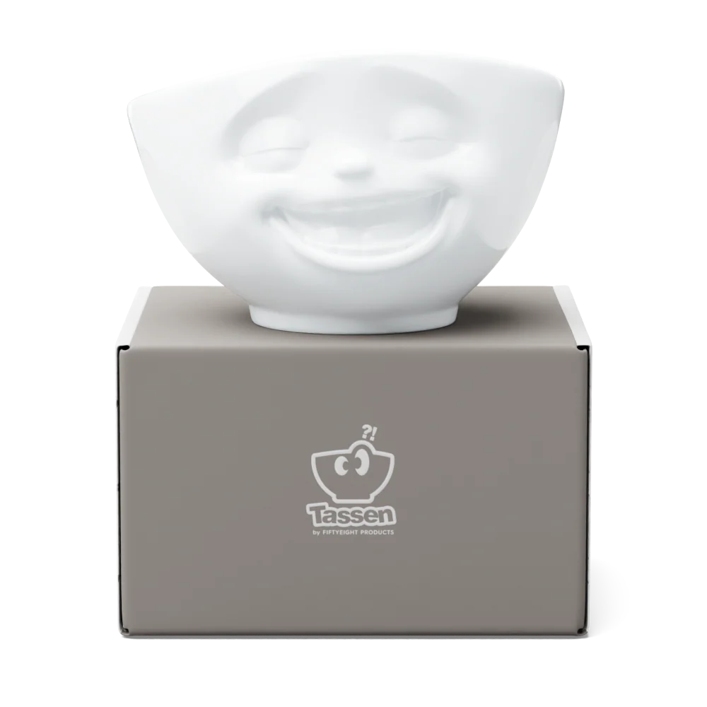 TASSEN Laughing Face Porcelain Bowl – 16 oz