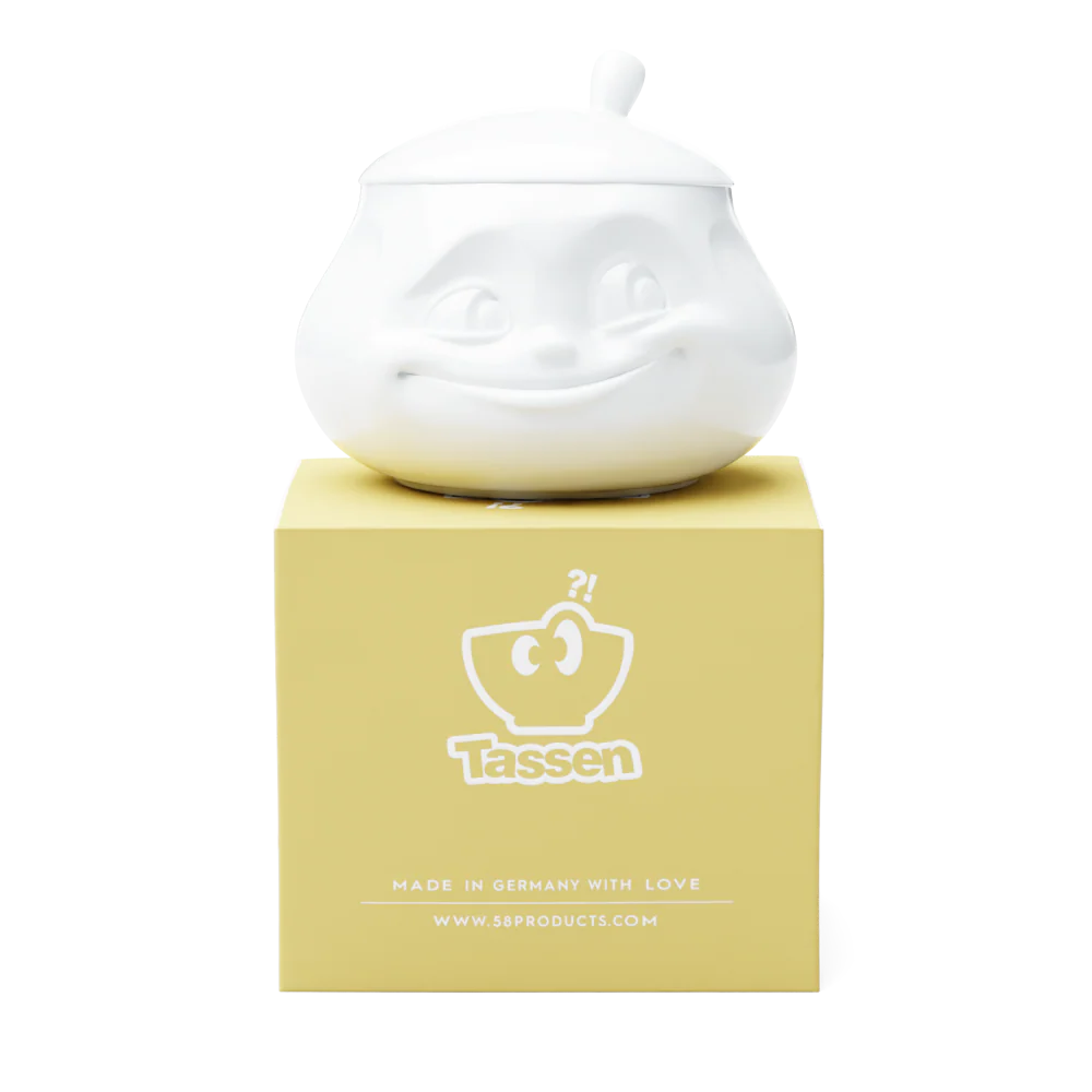 TASSEN Sweet Face Porcelain Sugar Bowl – 13.5 oz