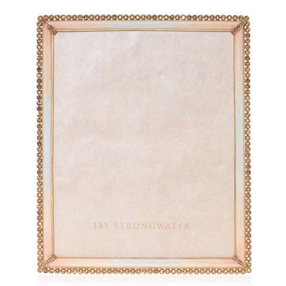Jay Strongwater Laetitia Stone Edge 8" x 10" Crystal Enamel Picture Frame, Boudoir