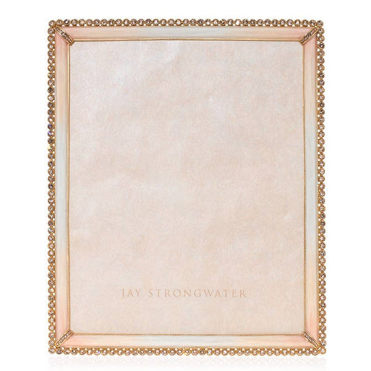 Jay Strongwater Laetitia Stone Edge 8" x 10" Crystal Enamel Picture Frame, Boudoir
