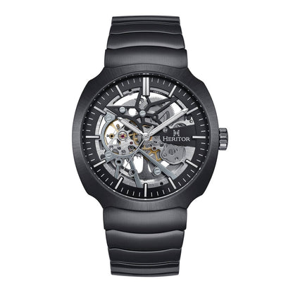 Heritor Magnus Men's Automatic Skeleton Bracelet Watch, Gunmetal