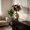 Decorative Vase - Gold Metal Sculptural Cutout, 14 in.