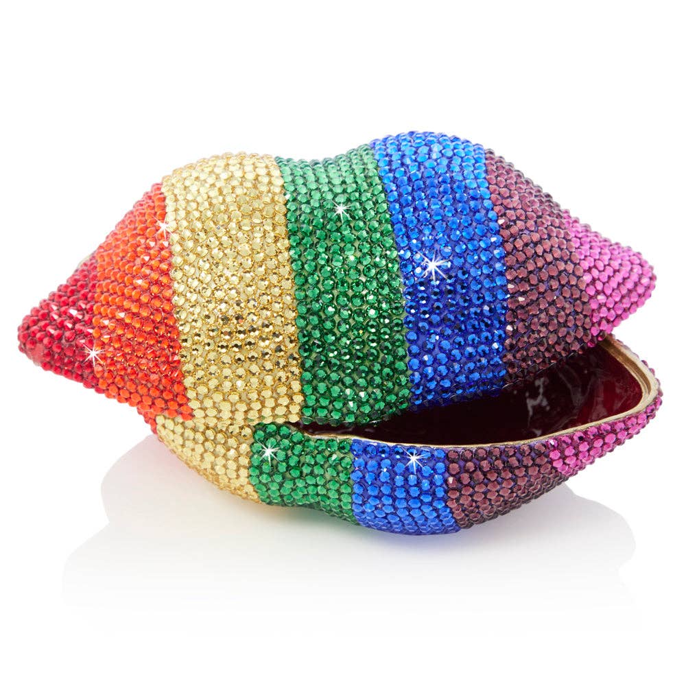 Jay Strongwater Amy Rainbow Lips Decorative Box