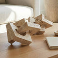 Sculptures Set of 2 - Ivory Resin Interlocking, 7/10 in.