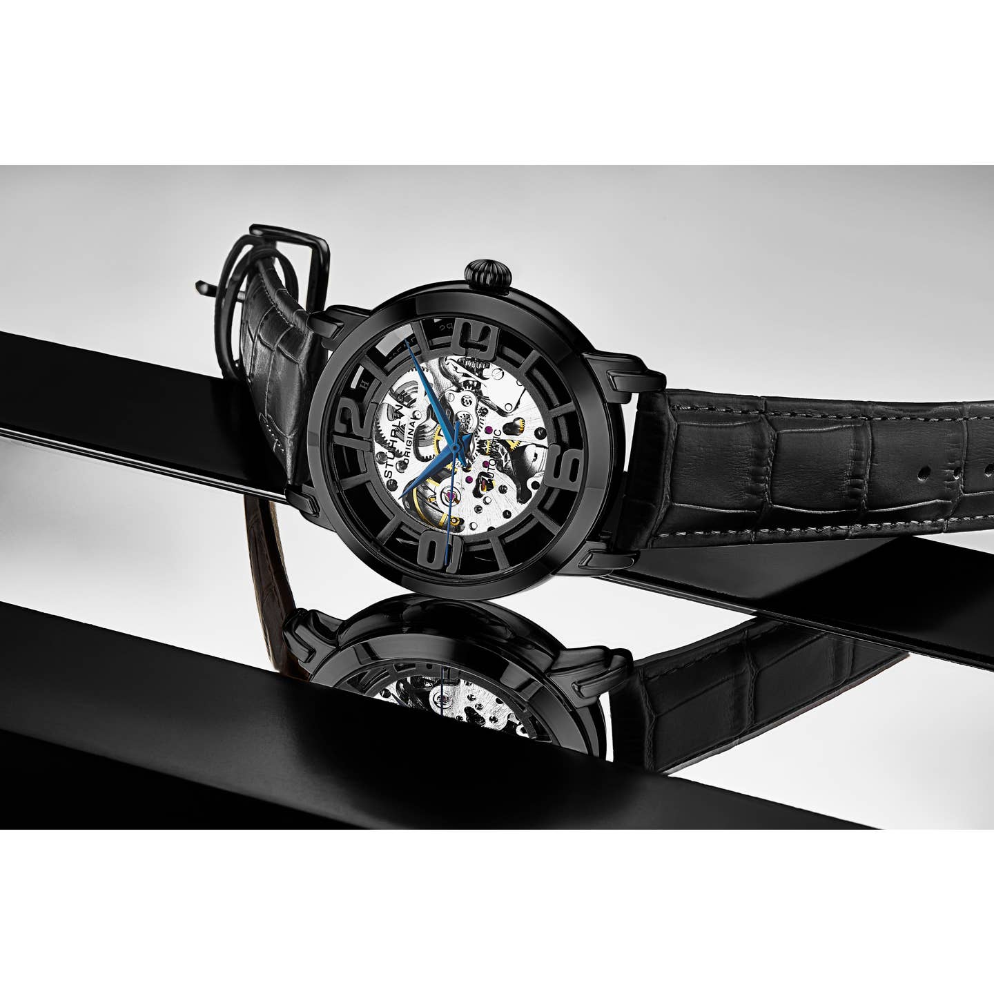 Stuhrling Original Winchester 3964L Men's Automatic Skeleton Watch, 42mm, Style C76BU