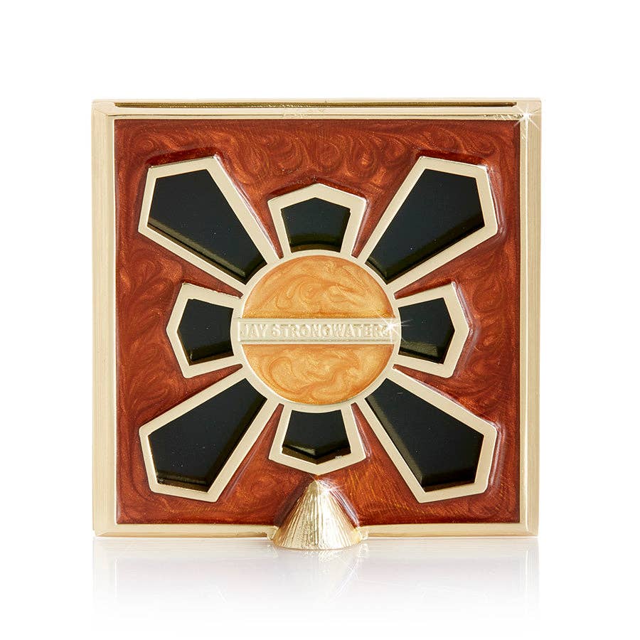 Jay Strongwater Leland Pavé Corner Leopard Print 2" Crystal Enamel Picture Frame, Amber Leopard