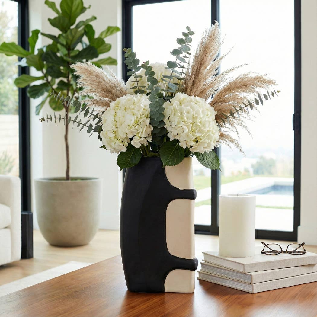 Decorative Vase - Black/Tan Ecomix Large Silhouette, 18 in.