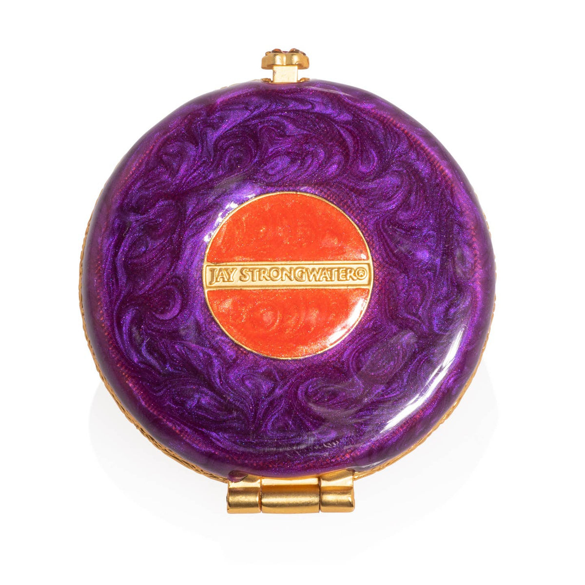 Jay Strongwater Angela Floral Round Compact Mirror