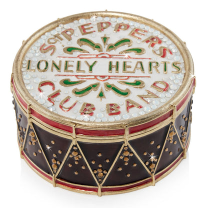 Jay Strongwater Sgt. Pepper's Decorative Box, Gold Heart Crystal Enamel Gold-Finished