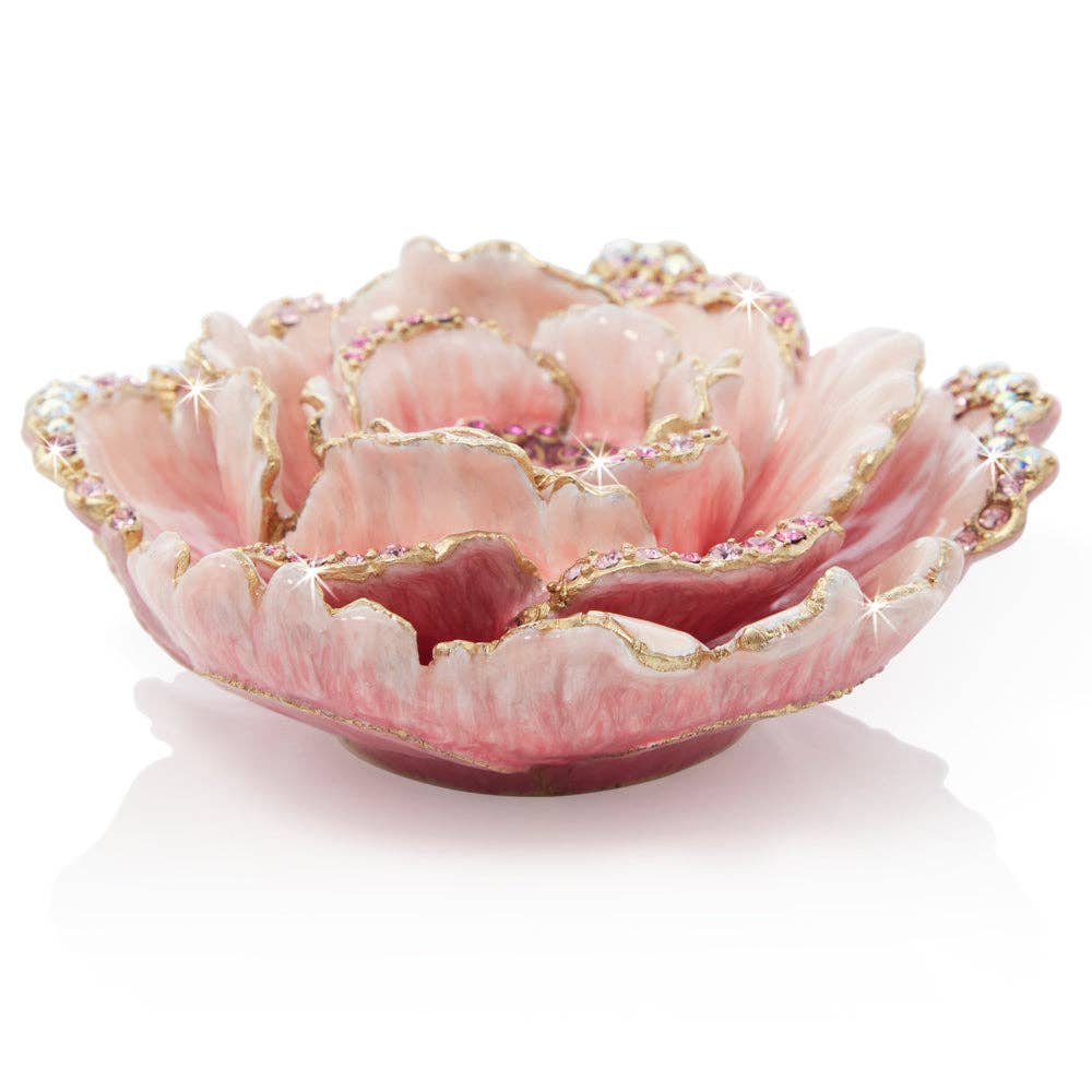 Jay Strongwater Briar Peony Enamel Gold-Finished Pewter Tabletop Object