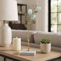 Decorative Object - Gold/Green Metal Stone Tree, 14 in.