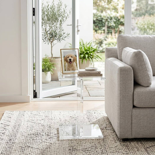 Side Table - Clear Acrylic Modern Square Table, 18 in.