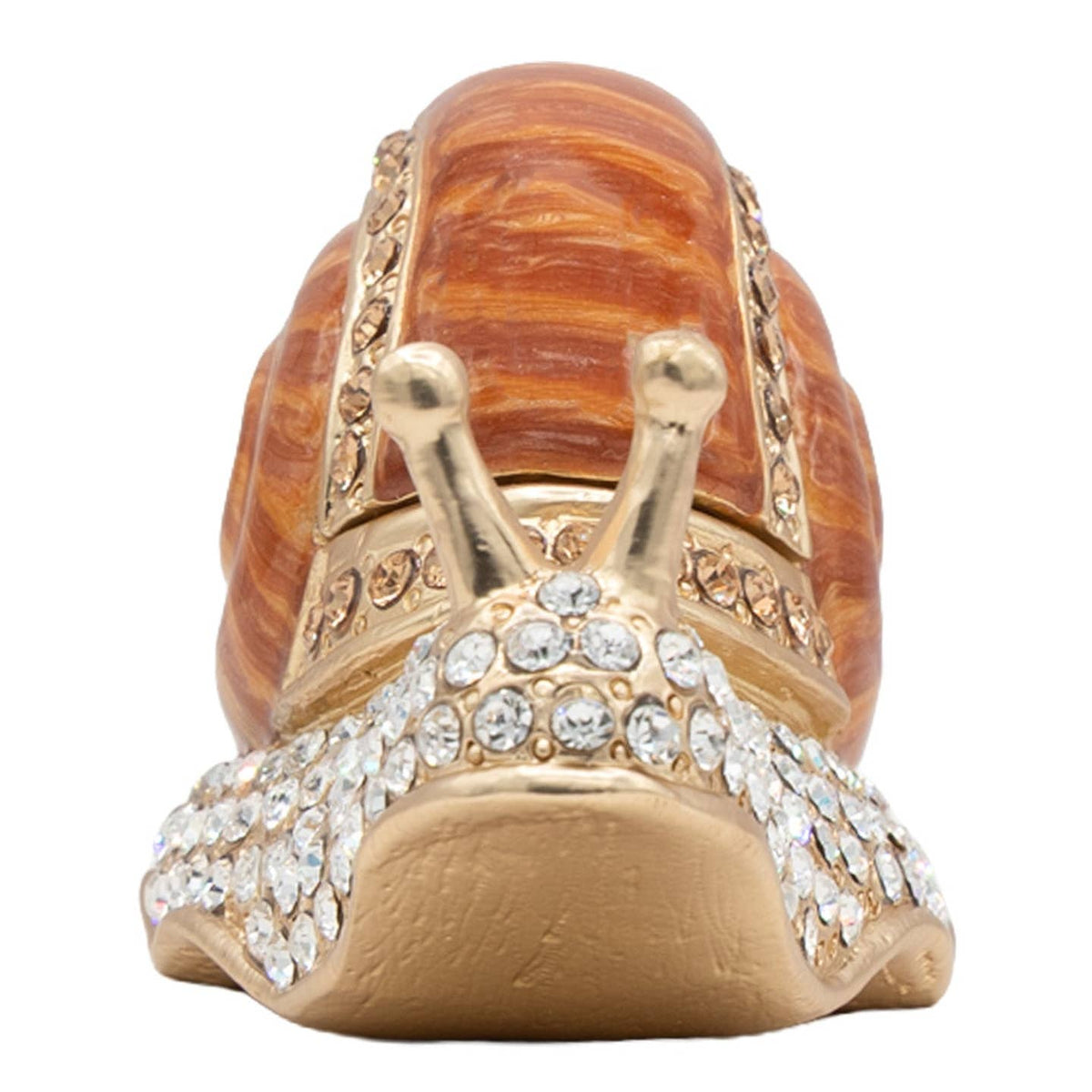 Jay Strongwater Serene Snail Decorative Box, Gold Shell Crystal Enamel Gold-Finished