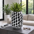 Decorative Vase - Black/White Glass Large Silhouette, 18 in.