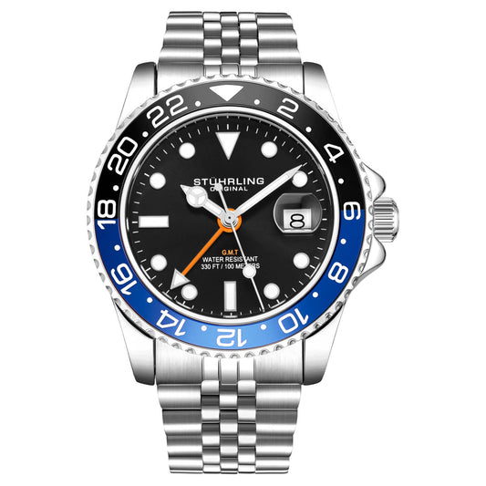 Stuhrling Original Meridian GMT Men's Quartz GMT Watch, 42mm, Style 57SGS