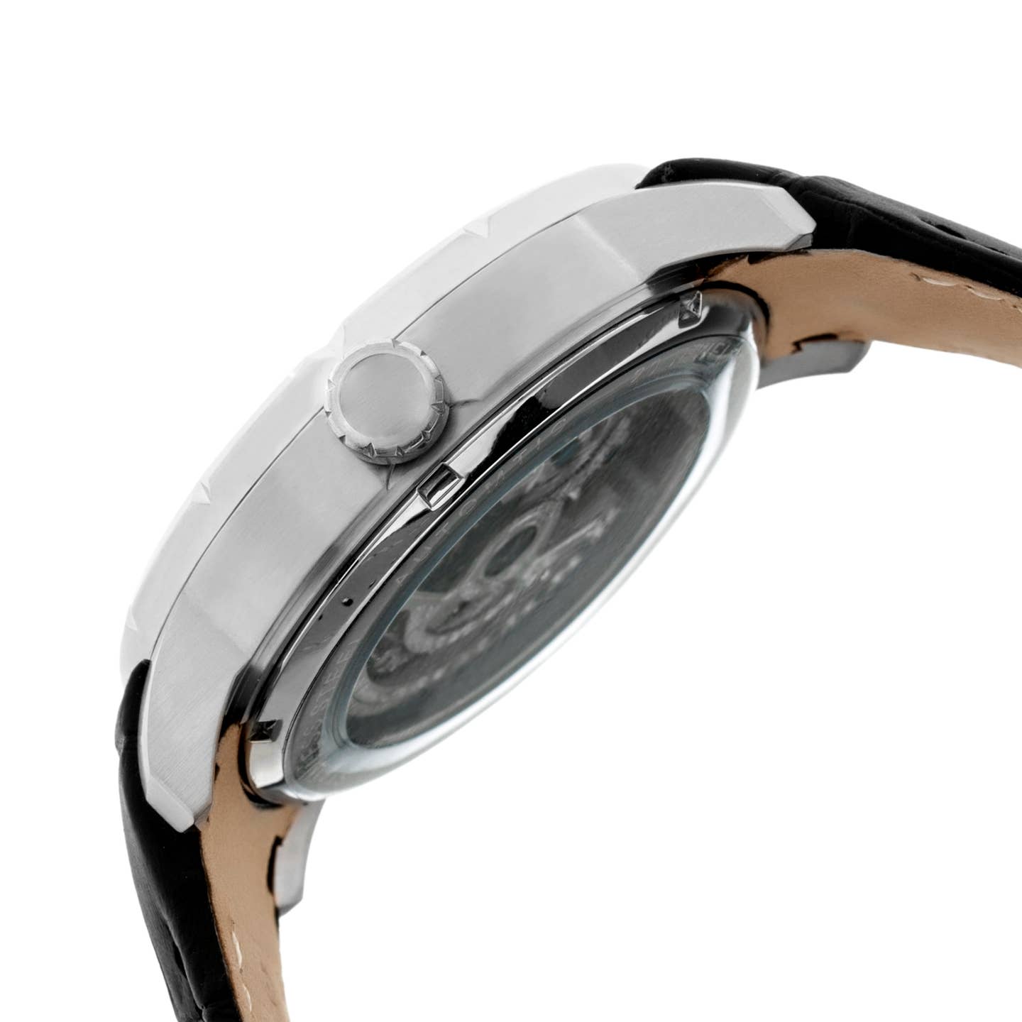 Heritor Ryder Men's Automatic Skeleton Leather Watch, Silver