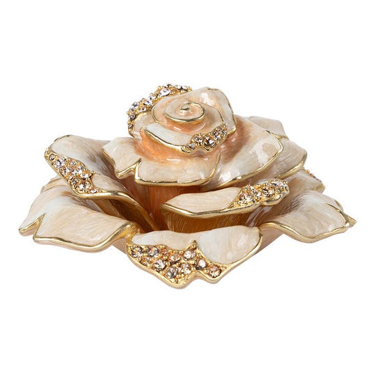 Jay Strongwater Rosie Rose Table Bumble Bee Crystal Enamel Gold-Finished Tabletop Object