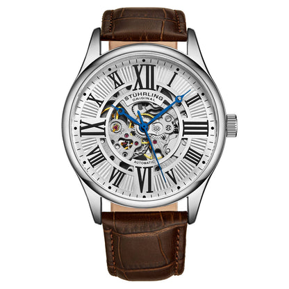 Stuhrling Original Atrium 3942 Men's Automatic Skeleton Watch, 42mm, Style FEFWE