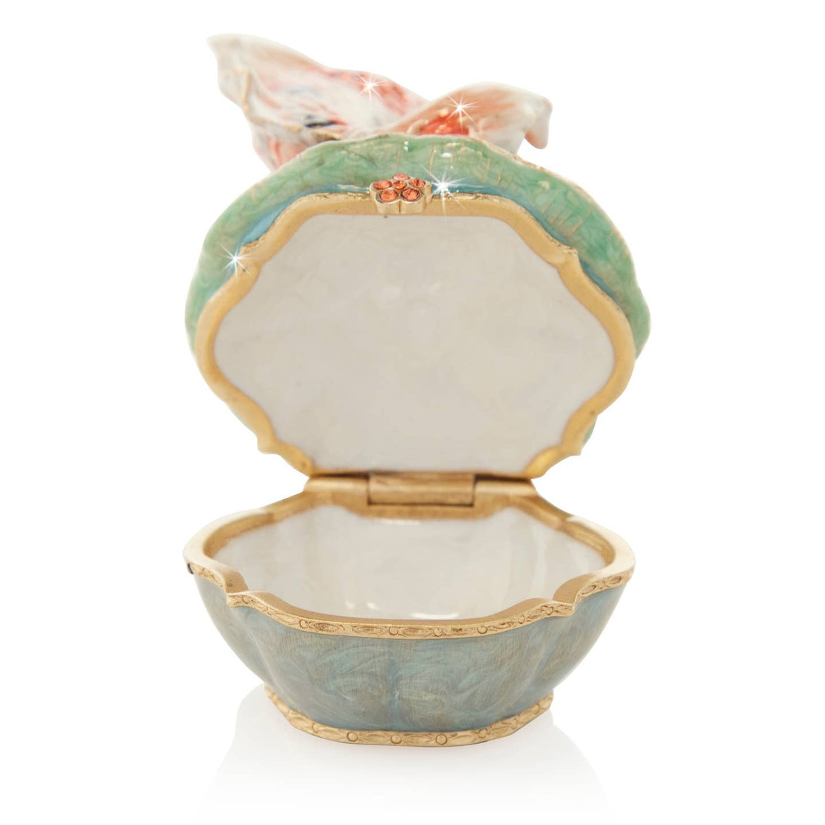 Jay Strongwater Liam Koi Decorative Box, Gold Swarovski Crystal Enamel Gold-Finished