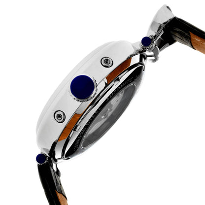 Heritor Ganzi Men's Automatic Semi-Skeleton Leather Watch, Style HERHR3301