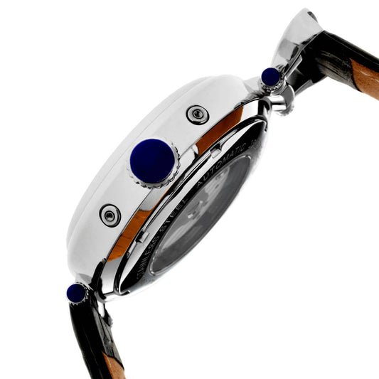 Heritor Ganzi Men's Automatic Semi-Skeleton Leather Watch, Style HERHR3301