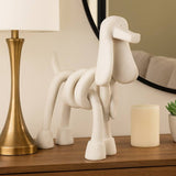 Decorative Sculpture - White Resin Modern Dog, 20 in.