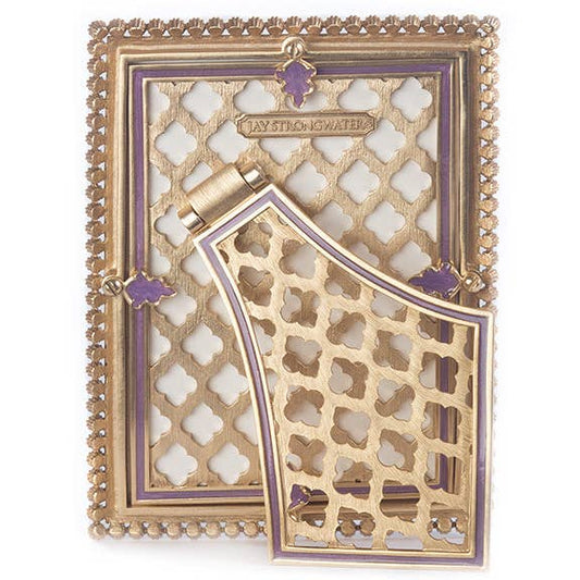 Jay Strongwater Lorraine Stone Edge 4" x 6" Swarovski Crystal Enamel Picture Frame, Lavender