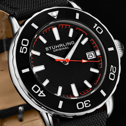 Stuhrling Original Explorer 4041 Men's Quartz Diver Watch, 40mm