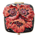 Jay Strongwater Freya Poppy Compact Mirror, Crystal Enamel Gold-Finished