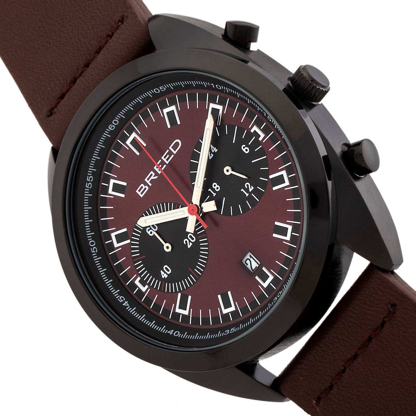 Breed Racer Men's Quartz Chronograph Date Leather Watch