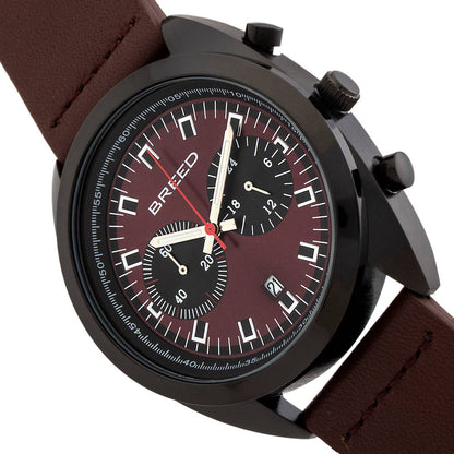 Breed Racer Men's Quartz Chronograph Date Leather Watch