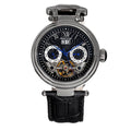 Authentic Heritor Ganzi Men's Automatic Semi-Skeleton Leather Watch, Style HERHR3302