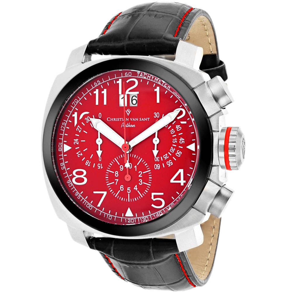 Christian Van Sant Grand Men's Watch, Python Red Dial