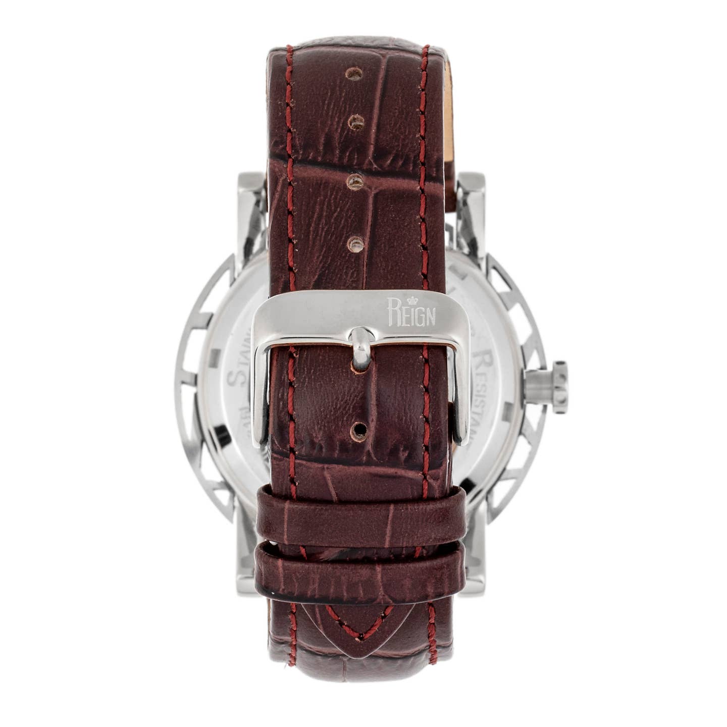 Reign Stavros Men's Automatic Skeleton Leather Watch