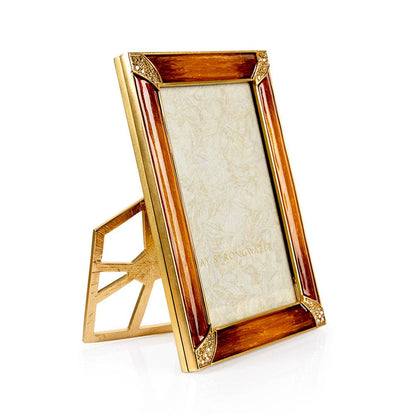Jay Strongwater Lavinia Pavé 4" x 6" Crystal Enamel Picture Frame, Topaz
