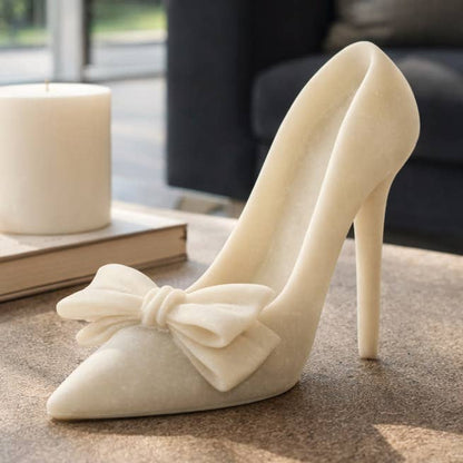 Decorative Object - White Resin Elegant High Heel, 9 in.