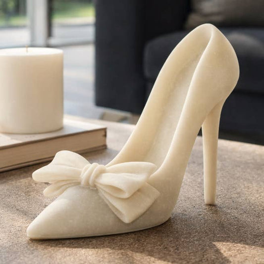 Decorative Object - White Resin Elegant High Heel, 9 in.