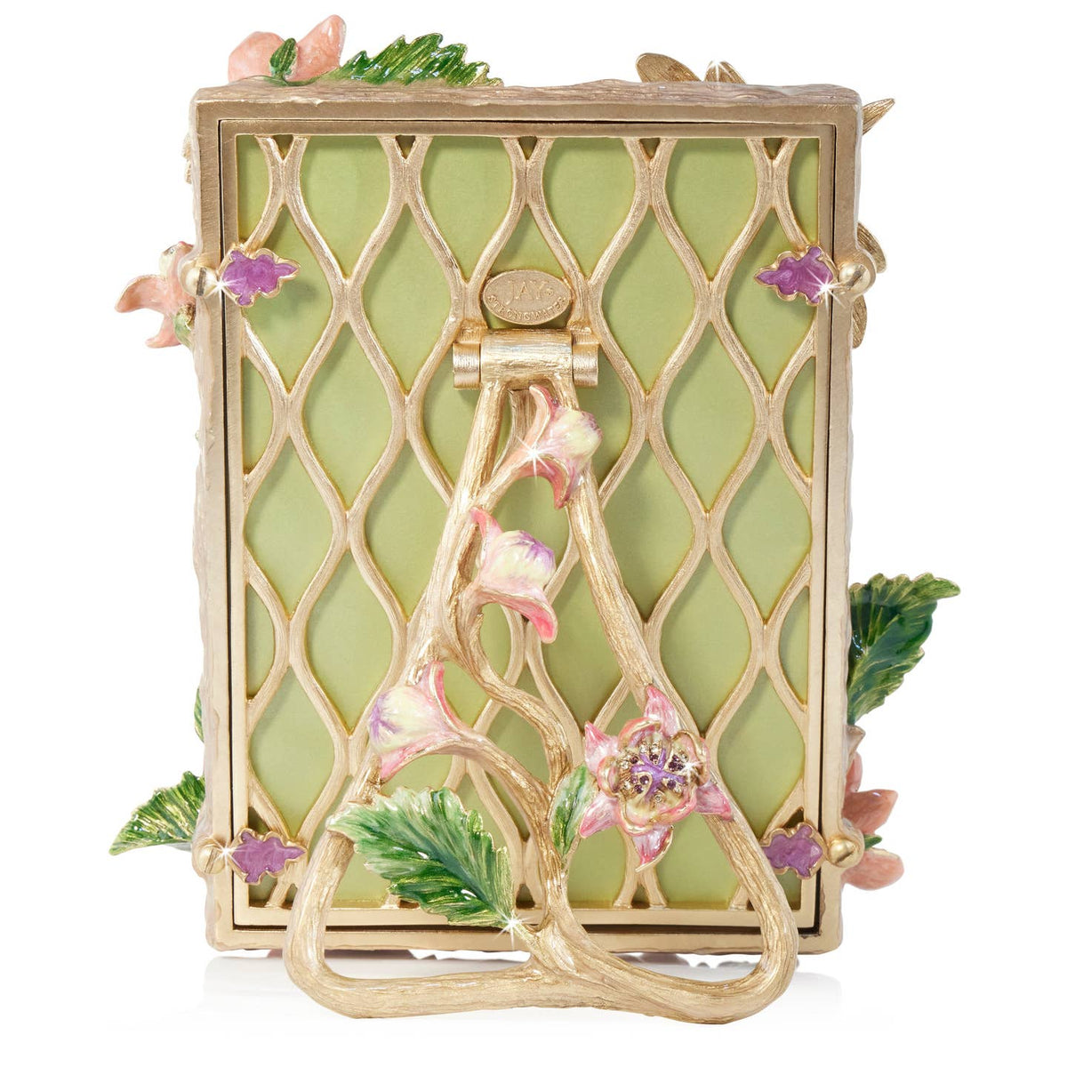 Jay Strongwater Danika Dahlia Floral 5" x 7" Crystal Enamel Picture Frame