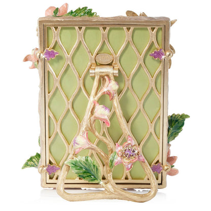 Jay Strongwater Danika Dahlia Floral 5" x 7" Crystal Enamel Picture Frame