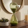 Decorative Object - Green Glass Silhouette Hourglass, 14 in.