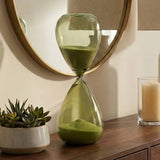 Decorative Object - Green Glass Silhouette Hourglass, 14 in.