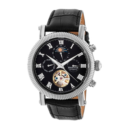 Heritor Winston Men's Automatic Semi-Skeleton Leather Watch, Style HERHR5202