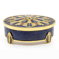 Jay Strongwater Art Deco - Delft Garden Decorative Box, Blue Crystal Enamel Gold-Finished