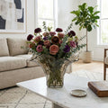 Decorative Vase - Gray Italian Glass Wide Wavy Rim, 12 in.