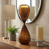 Decorative Hourglass - Brown Glass Symmetrical, 20 in.