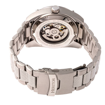 Heritor Daniels Men's Automatic Semi-Skeleton Bracelet Watch, Silver